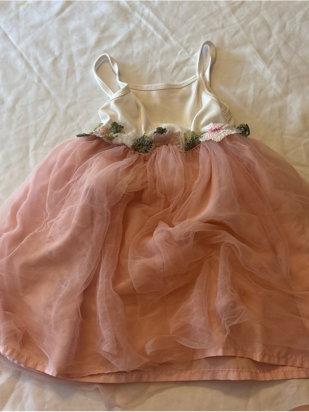 Amazon Essentials Pink Tulle Floral Ballet Dress